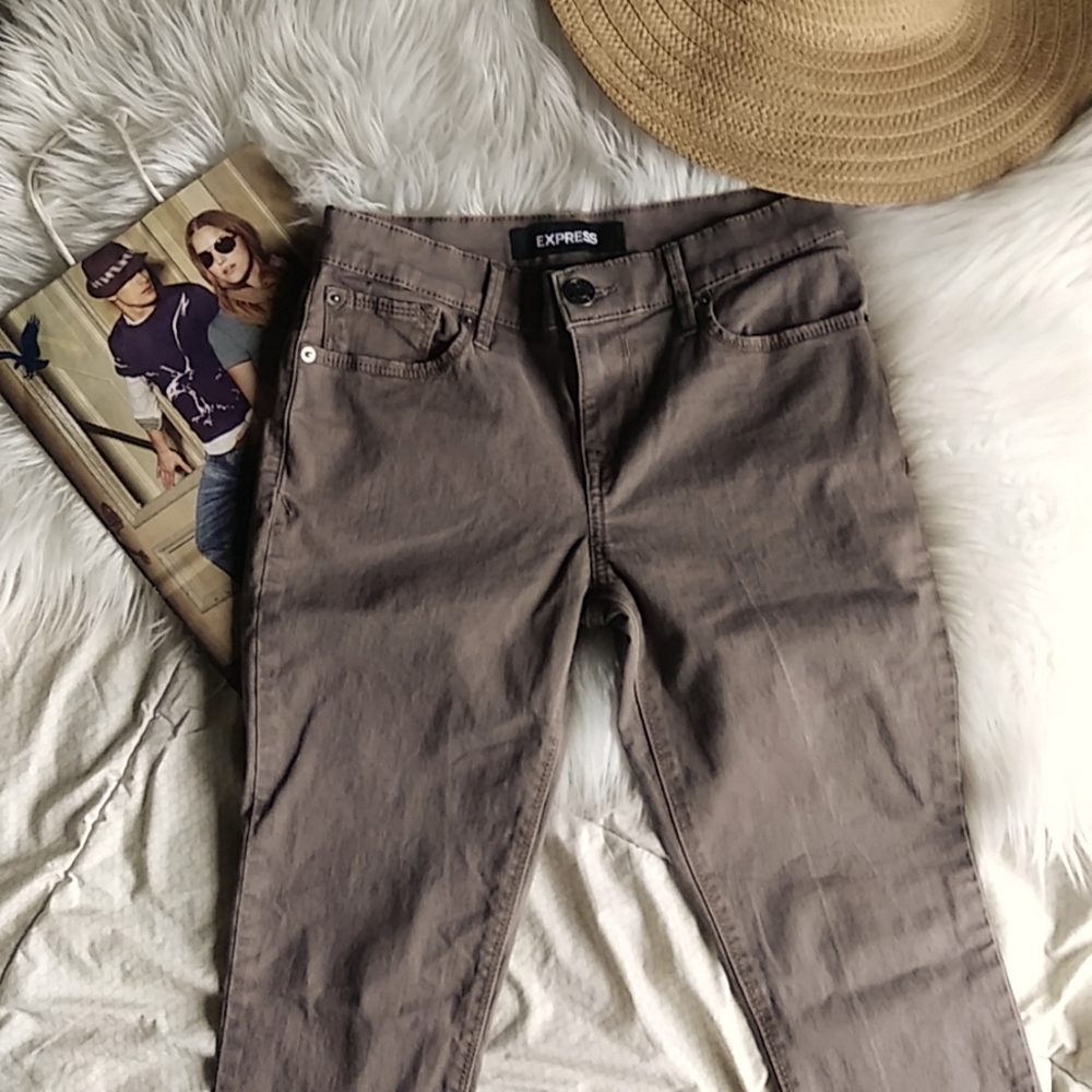 Express Mid Rise Ankle Jeans